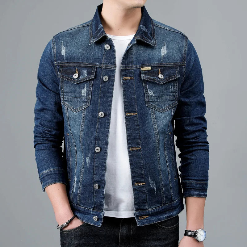 Men's Classic Denim Jacket-Clothes Code
