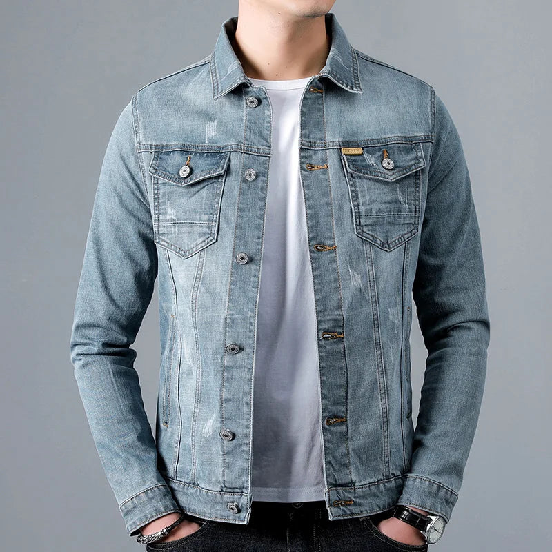Men's Classic Denim Jacket-Clothes Code
