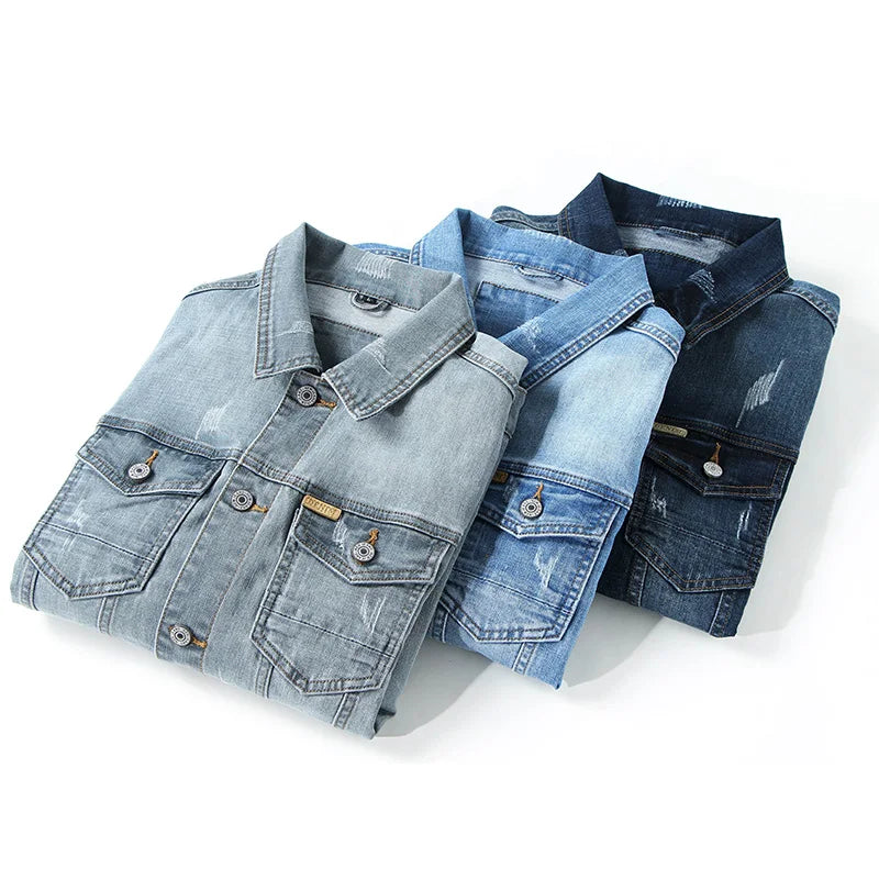 Men's Classic Denim Jacket-Clothes Code